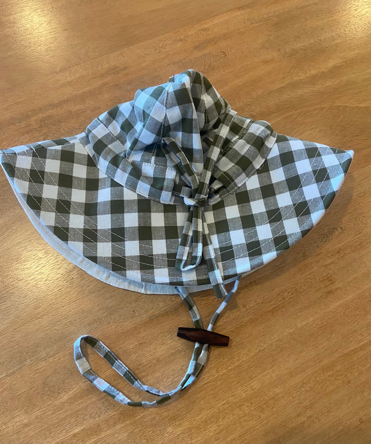 Gingham Linen Hat - Kids